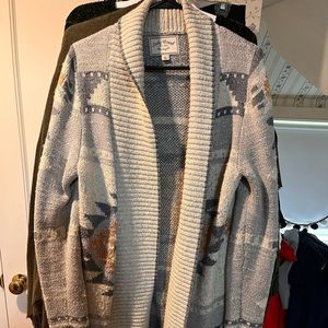 Lucky Brand Printed Cardigan, Size L